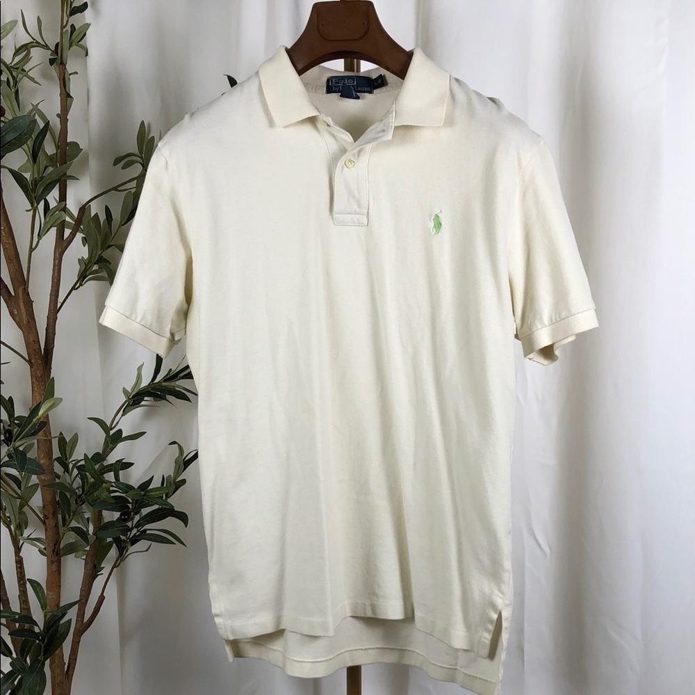 Polo by Ralph Lauren Cream Short-Sleeve Polo with Green Pony Sz XL (M1)